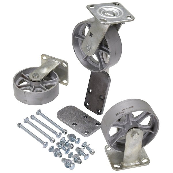 6X2 SEMI-STEEL CASTER KIT 3.6K, PK3